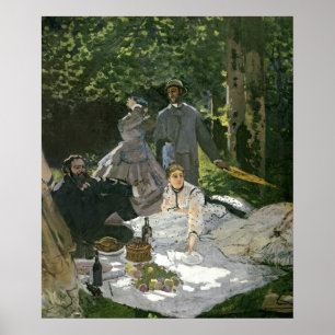 l'Herbe för Claude Monet Dejeunersur, Chailly Poster