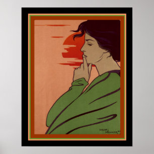 L'Heure du Silence Art Deco Print by Henri Meunier Poster