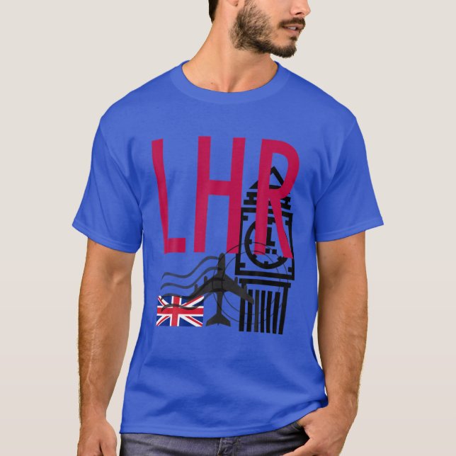 LHR FLYGPLATSKOD BAGAGE MÄRKRE LONDON HEATHROW ENG T SHIRT (Framsida)