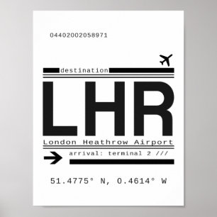LHR London Heathrow Airport Call Brev Poster