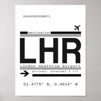 LHR London Heathrow Airport Call Brev Poster
