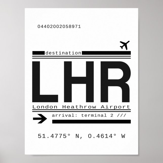 LHR London Heathrow Airport Call Brev Poster (Framsidan)
