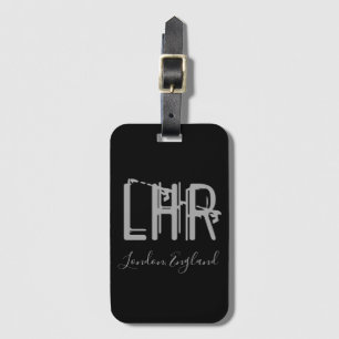 LHR London Heathrow Airport Typography Bagagebricka