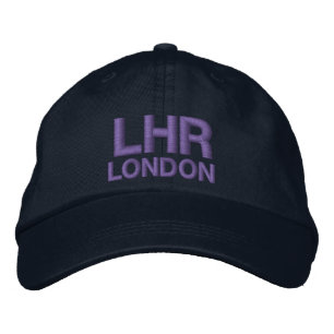 LHR London Heathrow Emroized Hat Broderad Keps