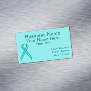 Li Blue/Teal Standard Ribbon av Kenneth Yoncich Visitkortmagnet