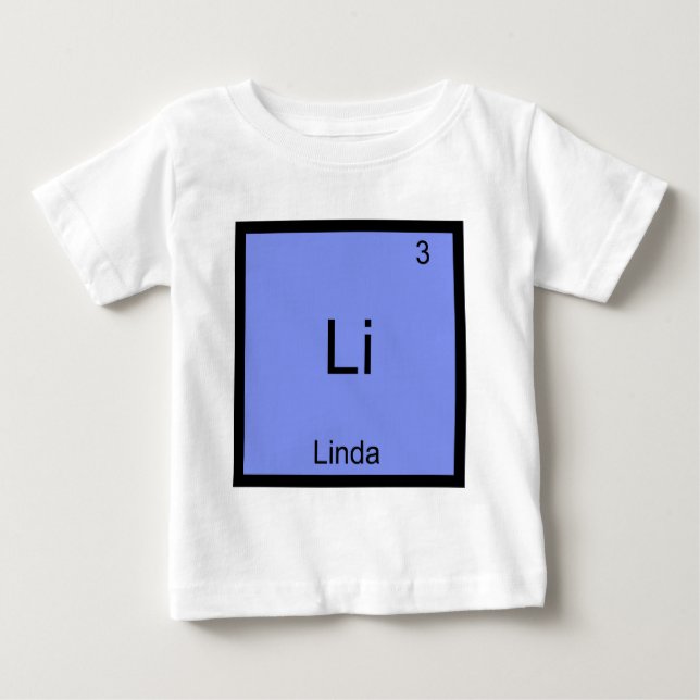 Li - Linda Chemistry Inslag Symbol Namn Tee (Framsida)