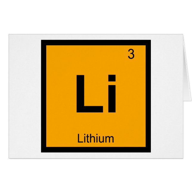 Li - Litium Kemi Periodiska Systemet Symbol Hälsningskort (Framsidan Horizontal)