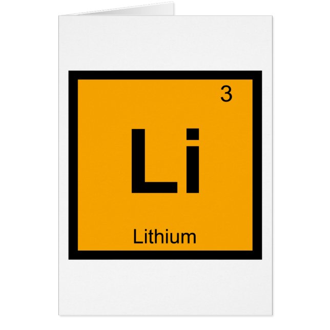 Li - Litiumkemi Periodic Bord Symbol Hälsningskort (Framsidan)