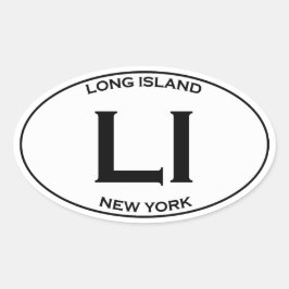 LI - Long Island Oval Logotyp Ovalt Klistermärke