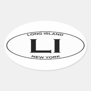 LI - Long IslandOvallogotyp Ovalt Klistermärke
