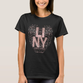 LI NY Ro-Guld Heart - Long Island Kärlek T Shirt