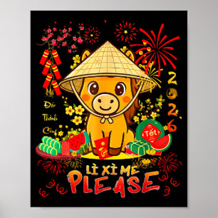 Li Xi Me Please-glada Häst Vietnamesiska Lunnyxåre Poster