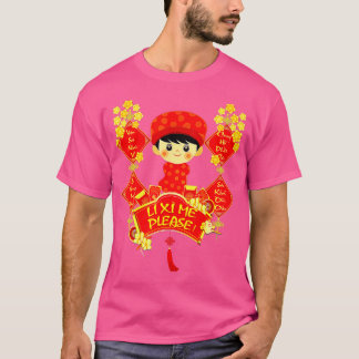 Li Xi Me Snälla vietnamesisk rödspätta Ao Dai Boy  T Shirt