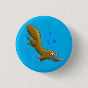 Lia Little Tecknad Platypus Knapp