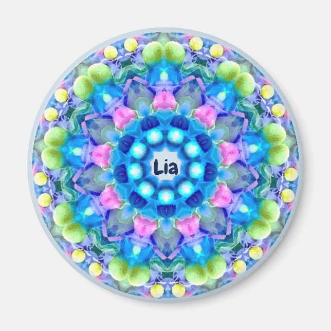 LIA ~ Personlig Påskmönster Fraktal ~ Magnet (Framsidan)