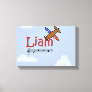 Liam Airplan Namn Canvas