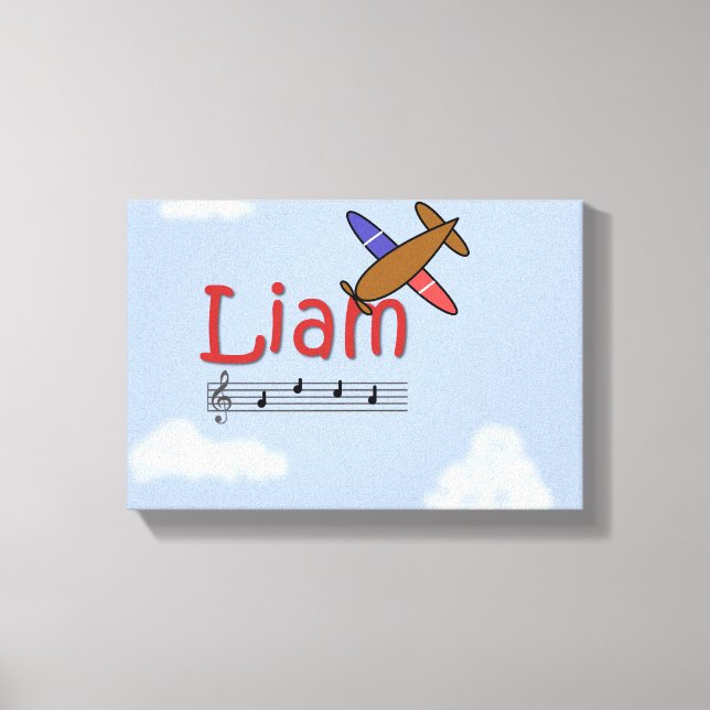 Liam Airplan Namn Canvas (Framsida)