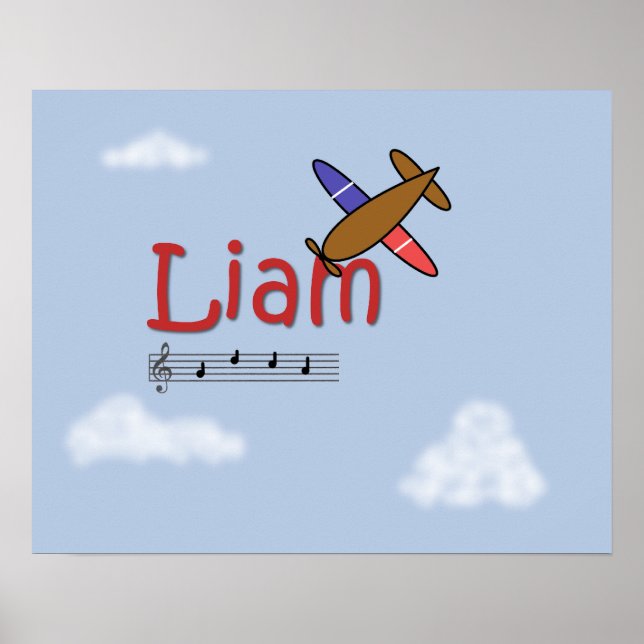 Liam Airplan Namn Poster (Framsidan)
