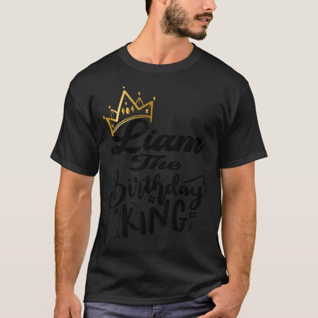 Liam Birthday Kung Grattis på födelsedagen Manar B T Shirt (Framsida)