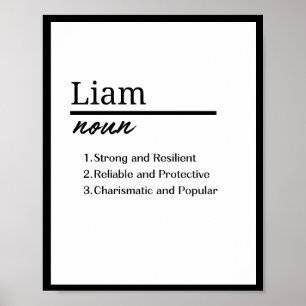 Liam, Boy Personlig Namn Definition Poster