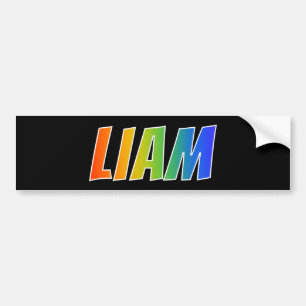 "LIAM" för första Namn: Roligtens regnbågsfärg Bildekal