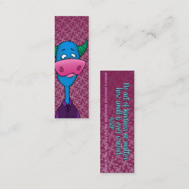 Liam, med citat, lyckokort mini visitkort (Fram/baksida)