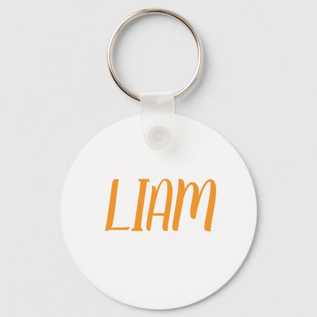 Liam name Metal ring keychain Nyckelring (Baksida)