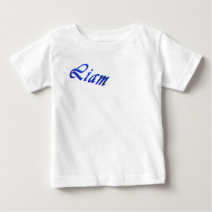 Liam, Namn, Blå Pojk Bebis Ensits T Shirt