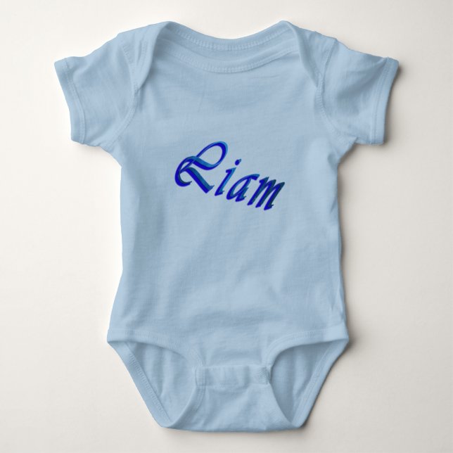 Liam, Namn, Boys Blue Baby Bodykostym T-shirt (Framsida)