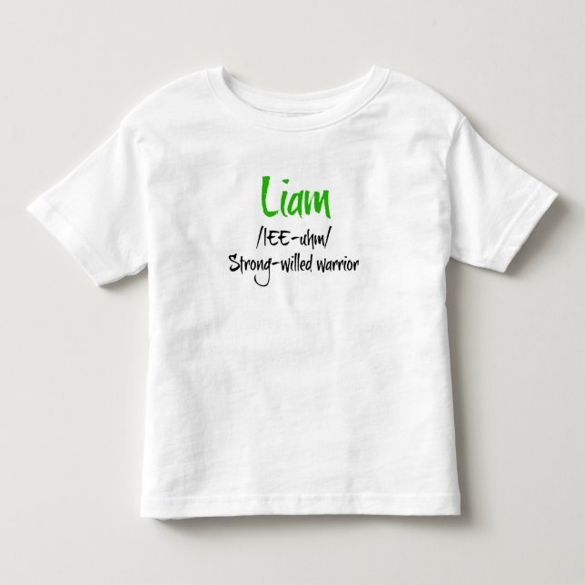 Liam Namn Definition Shirt T-shirt (Framsida)