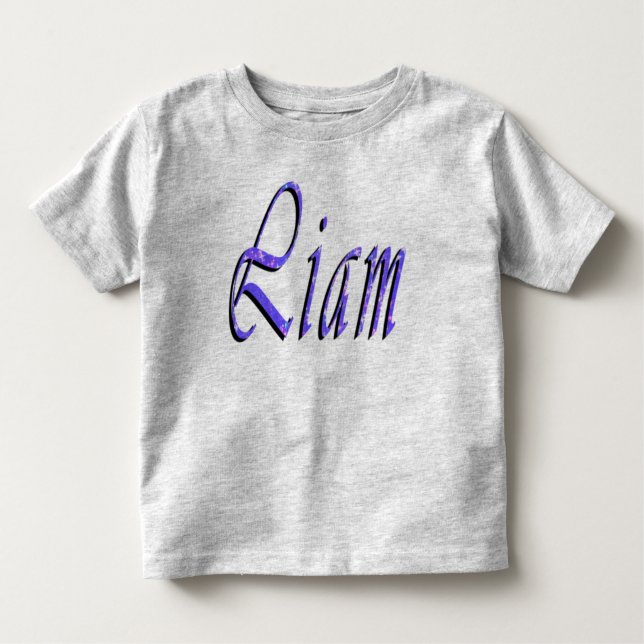 Liam, Namn, Logotyp, Småbarn Grått T-shirt (Framsida)