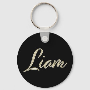 Liam Namn whitegold Button Schlüsselanhänger Nyckelring