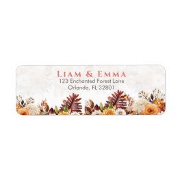 Liam och Emma saga blommig vigselpall Returadress Etikett