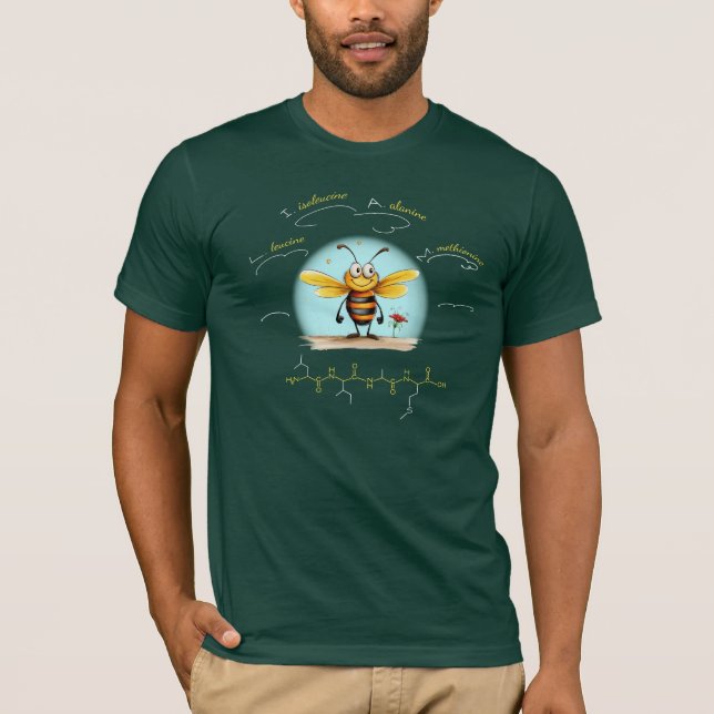 LIAM-peptid, Bee-4 med anpassad text, mörk T Shirt (Framsida)
