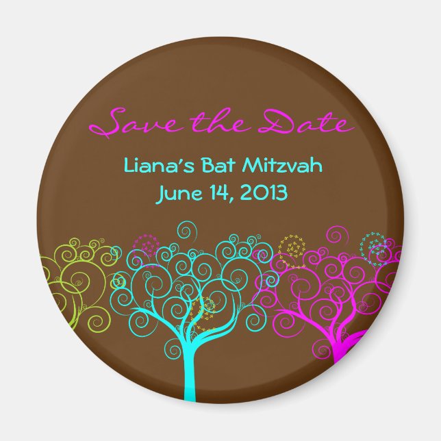 Liana Claire Bat mitzvah Spara datum Magnet (Framsidan)