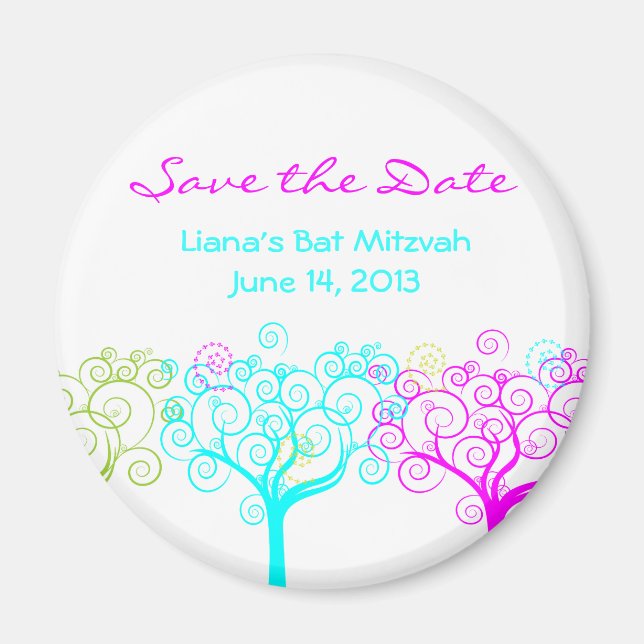Liana Claire Bat mitzvah Spara datum Magnet (Framsidan)