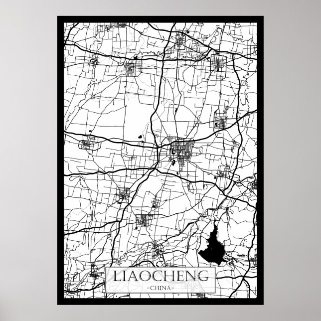 Liaocheng China City Map Poster (Framsidan)