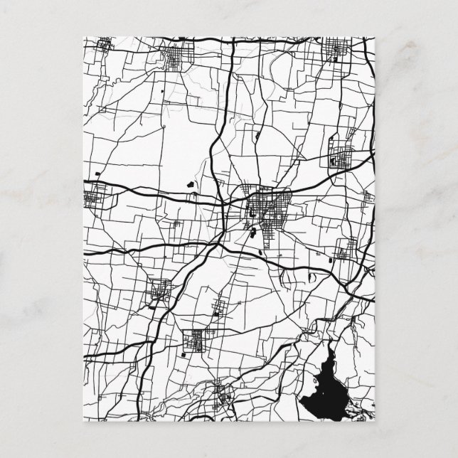 Liaocheng China City Map Vykort (Framsida)