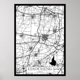 Liaocheng Kina Stadskarta Poster