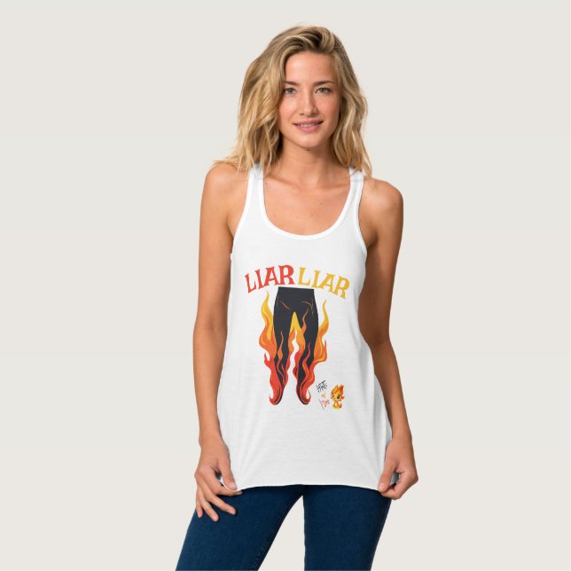 Liar, Liar, Pant's on Fire Linne Med Racerback (Hel framsida)