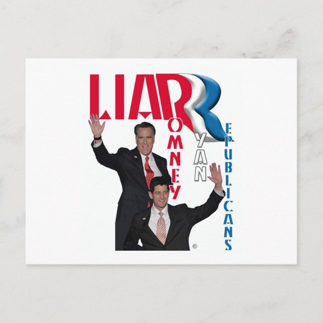 Liar - Mitt Romney & Paul Ryan Vykort (Framsida)