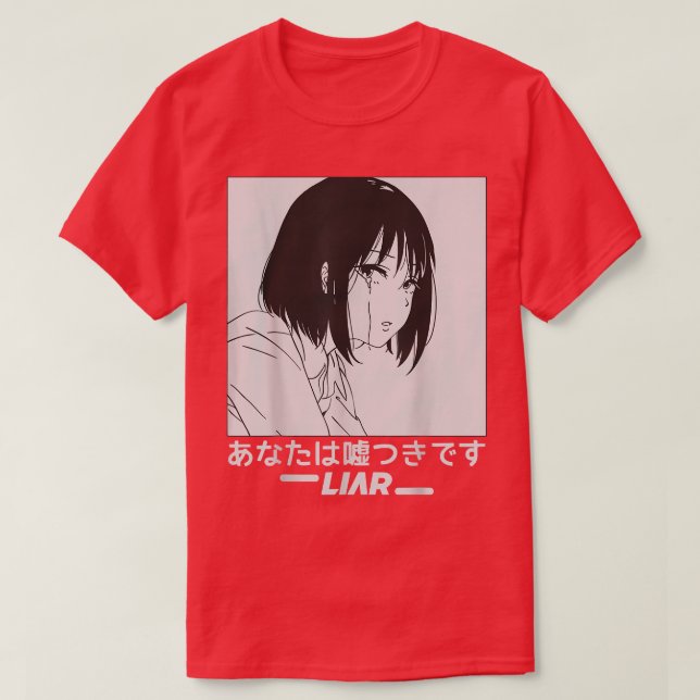Liar Sakura Japanskt Gråtande Anime Ledsen Girl Gi T Shirt (Design framsida)