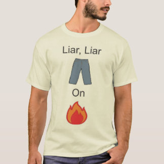 Liaren Liar flåsar avfyrar på T-shirt