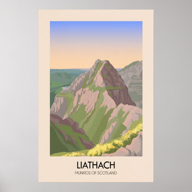 Liathach Munros i Skottland Resaffisch Poster (Framsidan)