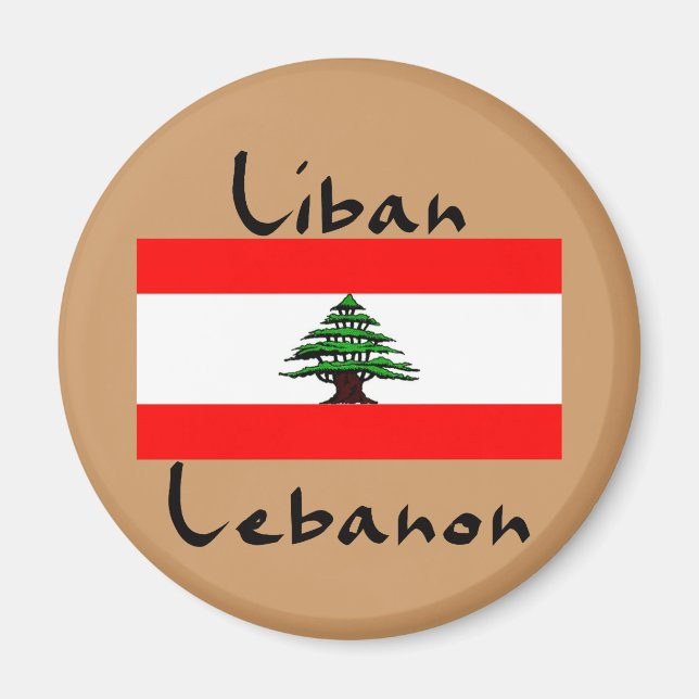 Liban Libanon Flagga Magnet (Framsidan)