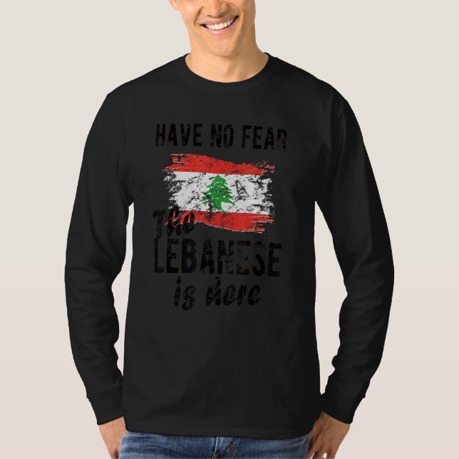 Libaneserna är här Libanons Flagga T Shirt (Framsida)