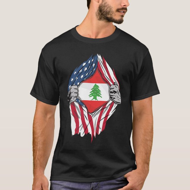 Libanesisk Blood Inside Me Libanon Flagga T Shirt (Framsida)