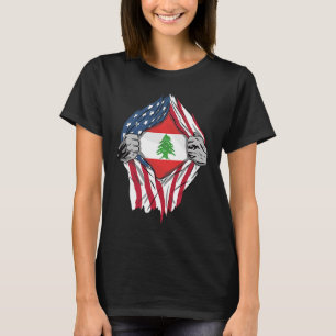 Libanesisk Blood Inside Me Libanon Flagga T Shirt