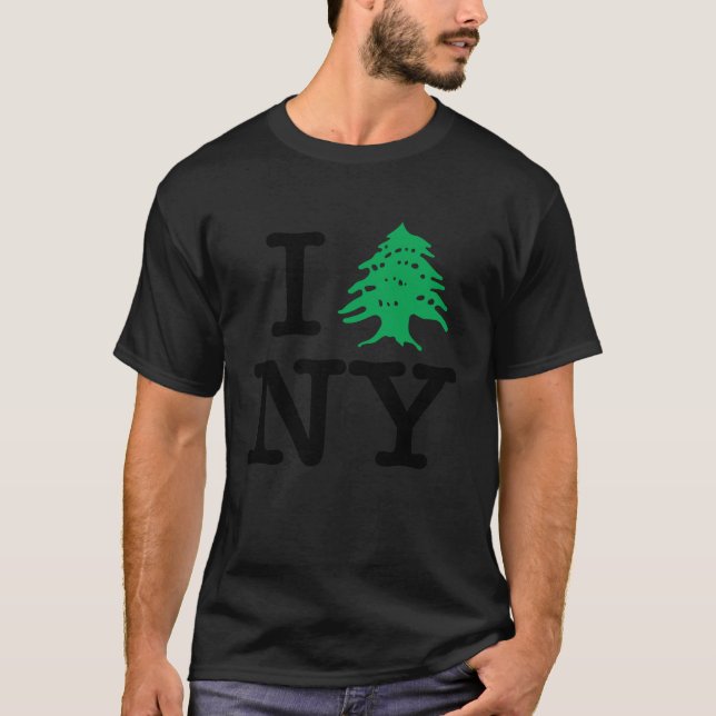Libanesisk ceder, I Kärlek New York NY Libanese Be T Shirt (Framsida)