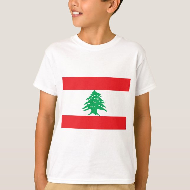 Libanesisk flagga - flagga av Libanon علملبنان Tee Shirt (Framsida)